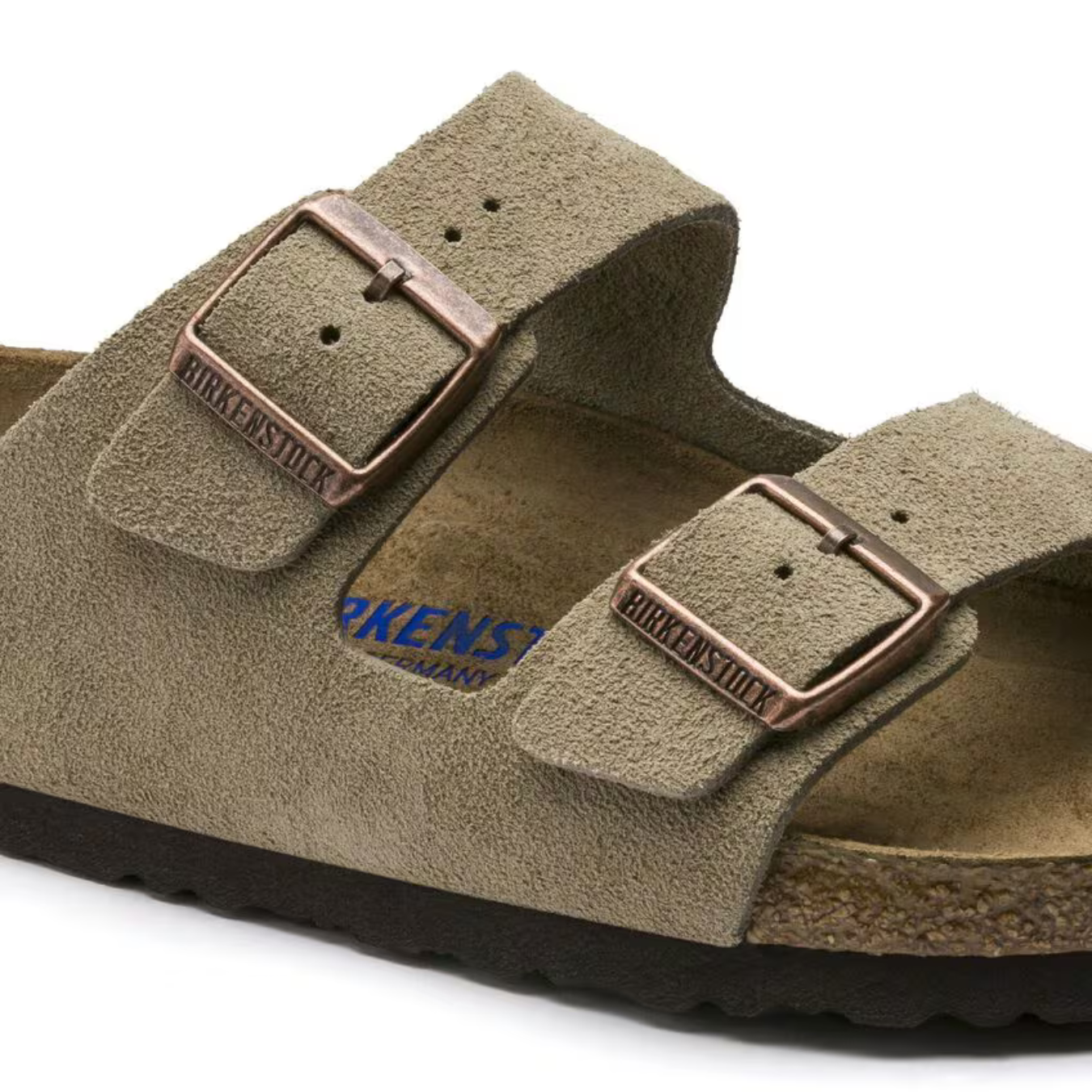 Arizona | Cuero de ante color topo – sandalias casuales con plantilla anatómica flexible