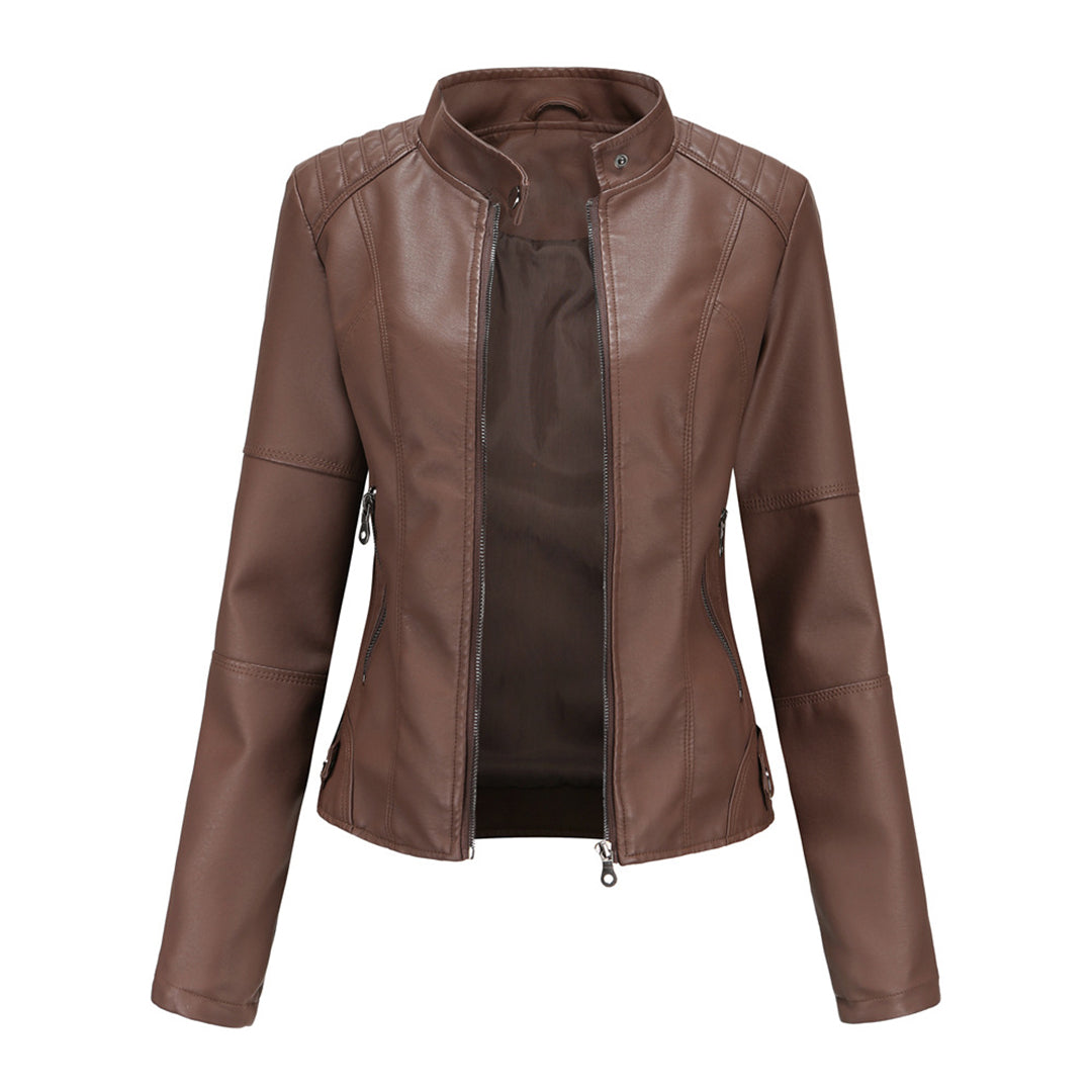 Chaqueta biker para mujer | Cuello subido