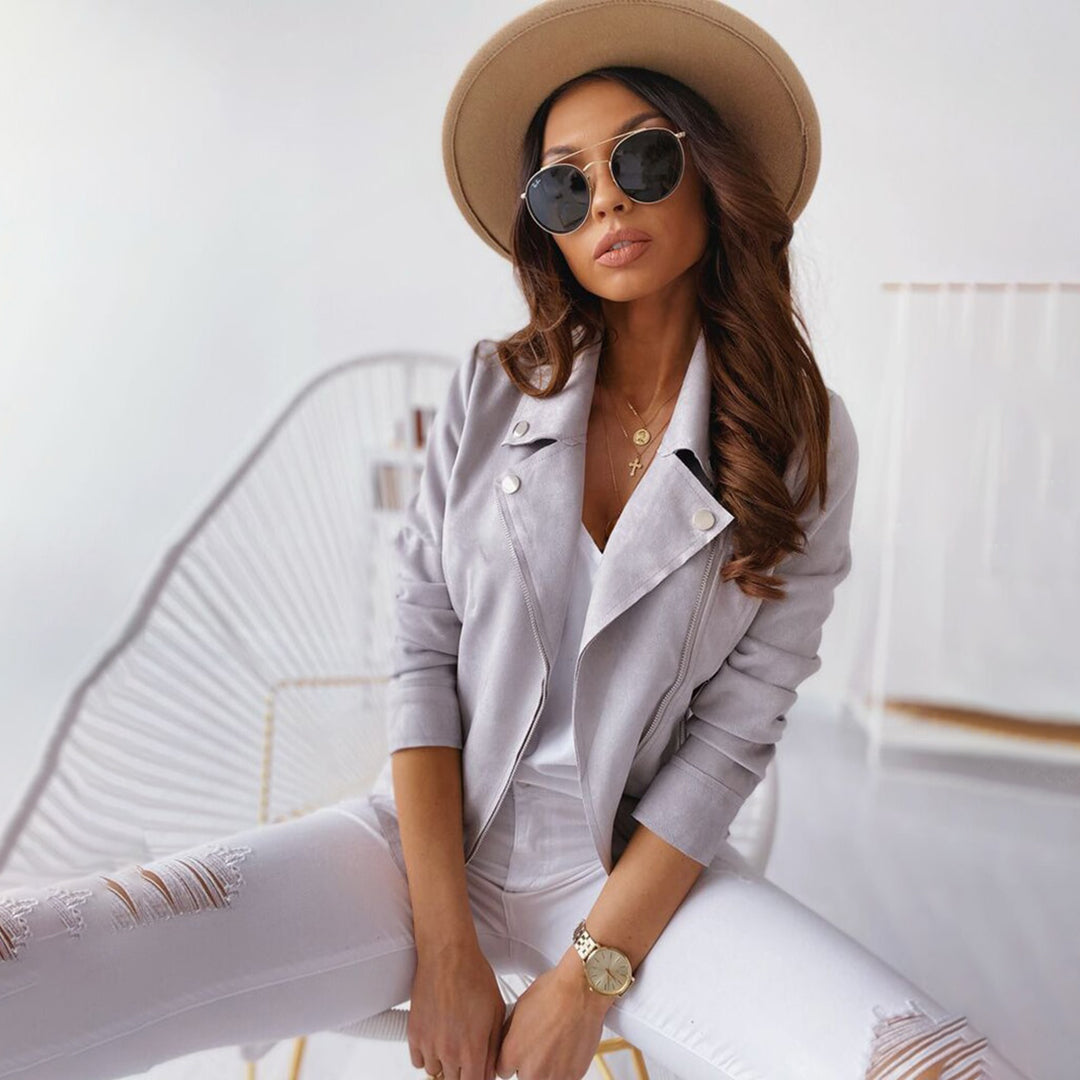 Chaqueta moto para mujer | Cremallera asimétrica