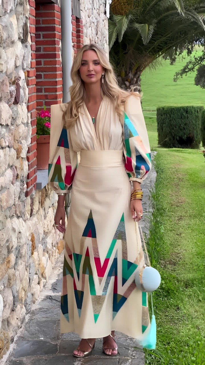 Vestido maxi de verano de mujer | estampado