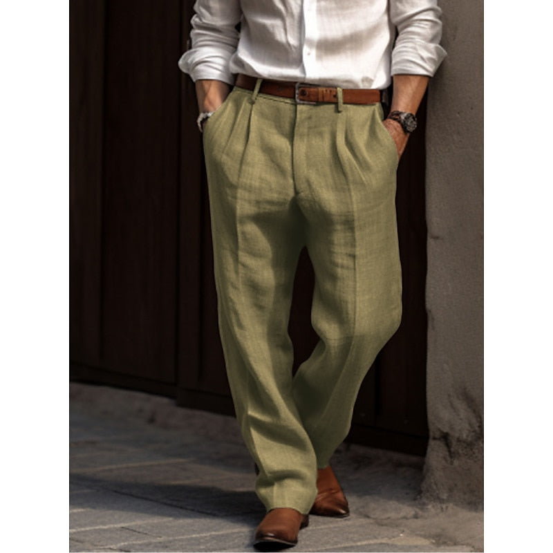 Pantalones Clásicos de Hombre | Cintura Plisada